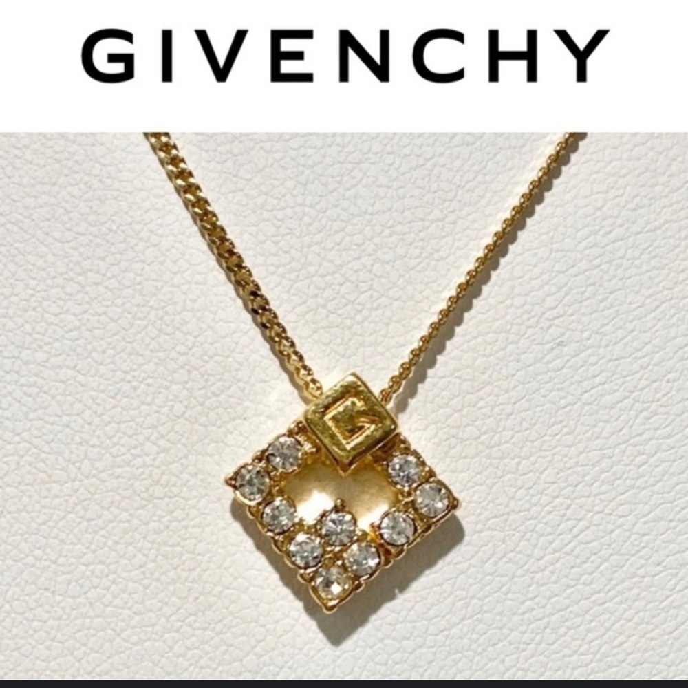 Givenchy Gold and Rhinestone “G” Logo Necklace